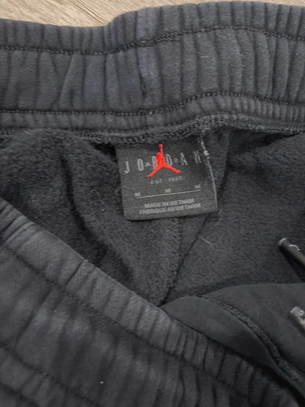 Jordan Black Jogger Sweatpants with White Jump man
